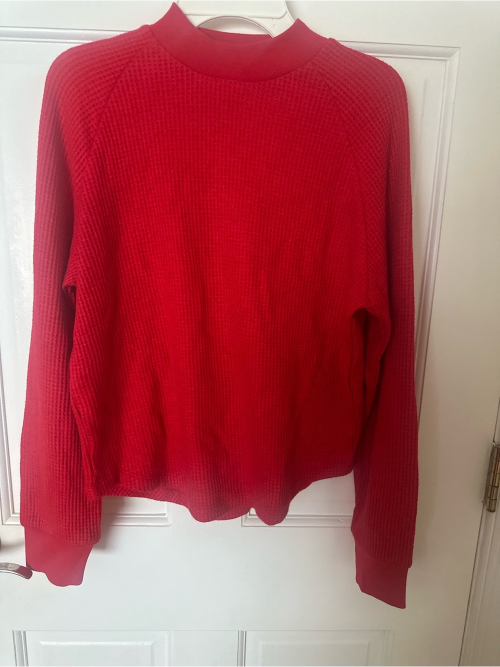 Madewell Red Ribbed Crewneck Sweater